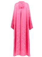 Balenciaga - Floral-logo Jacquard Swing Gown - Womens - Pink