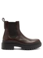 Matchesfashion.com Brunello Cucinelli - Chelsea Leather Ankle Boots - Womens - Dark Brown