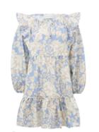 Matchesfashion.com Ephemera - Malibu Tiered Floral-print Cotton Dress - Womens - Blue Print