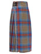Matchesfashion.com Charles Jeffrey Loverboy - Loverboy Tartan Wool Kilt Midi Skirt - Womens - Beige Multi