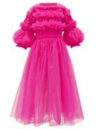 Matchesfashion.com Molly Goddard - Tracy Shirred Tulle Dress - Womens - Pink