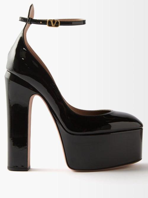 Valentino Garavani - Tan-go Leather Platform Pumps - Womens - Black