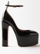 Valentino Garavani - Tan-go Leather Platform Pumps - Womens - Black