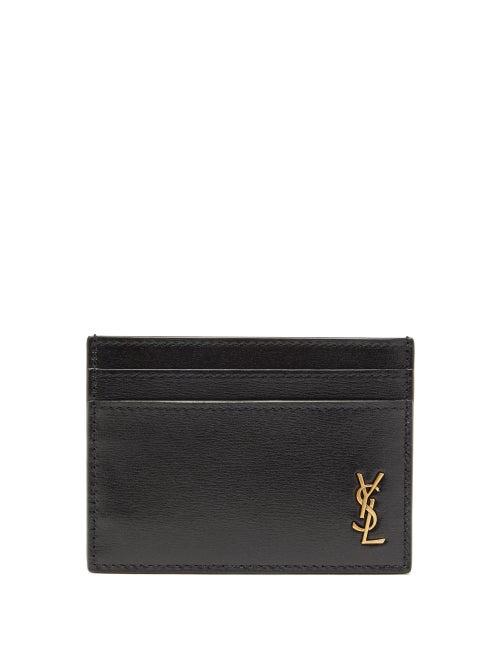 Matchesfashion.com Saint Laurent - Ysl Monogram Leather Cardholder - Mens - Black
