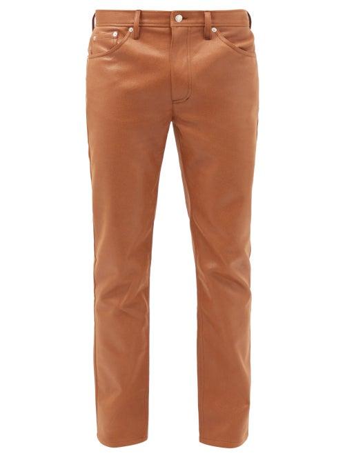 Sfr - Londre Faux-leather Trousers - Mens - Light Brown