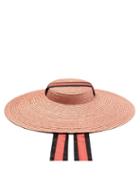 Matchesfashion.com Eliurpi - Ribbon Embellished Straw Hat - Womens - Pink
