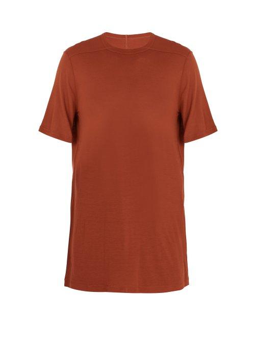 Matchesfashion.com Rick Owens - Crew Neck Jersey T Shirt - Mens - Orange