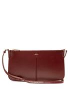 Ladies Bags A.p.c. - Betty Leather Shoulder Bag - Womens - Burgundy