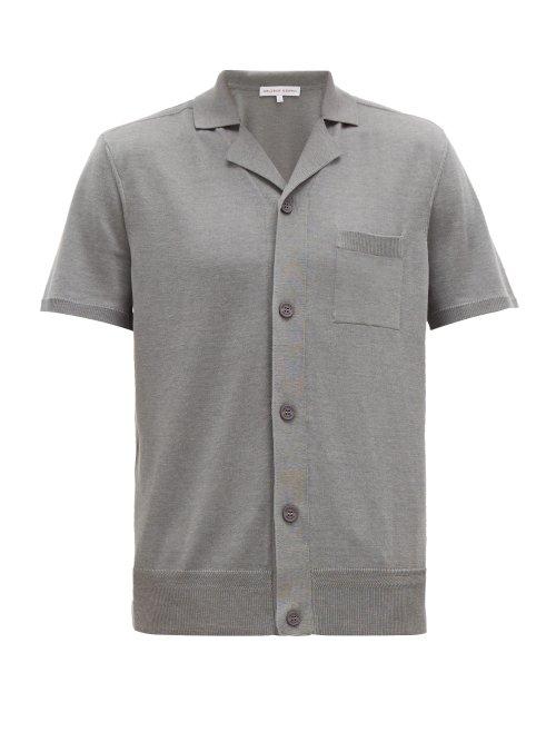 Matchesfashion.com Orlebar Brown - Colman Cuban Collar Silk Blend Shirt - Mens - Grey