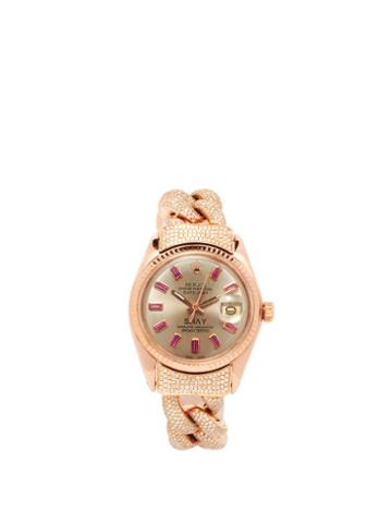 Matchesfashion.com Shay - Vintage Rolex Datejust Diamond & Ruby Watch - Womens - Rose Gold