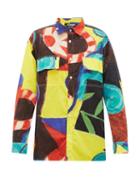 Matchesfashion.com Jacquemus - Felix Abstract Print Cotton Corduroy Shirt - Mens - Multi