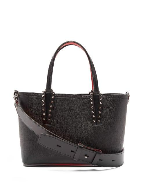 Christian Louboutin - Cabata Mini Spike-embellished Leather Tote Bag - Womens - Black