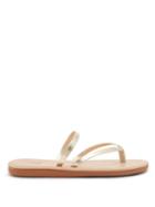 Matchesfashion.com Ancient Greek Sandals - Cross-strap Metallic Leather Slides - Womens - Gold