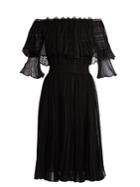 Alexander Mcqueen Off-the-shoulder Ruffle-trimmed Ladder-lace Dress