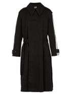 Matchesfashion.com Y-3 - Striped Wool Blend Coat - Mens - Black