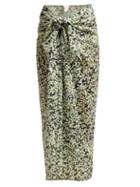 Matchesfashion.com On The Island - Psili Floral Print Cotton Skirt - Womens - Green Print