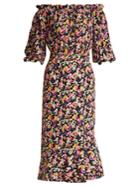 Saloni Grace Mirage-print Silk Dress