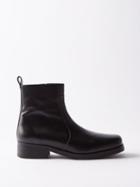 Studio Nicholson - Square-toe Leather Boots - Mens - Black
