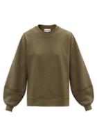 Matchesfashion.com Ganni - Software Organic Cotton-blend Sweatshirt - Womens - Olive Green