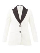 Matchesfashion.com Bella Freud - Saint James Single-breasted Velvet Blazer - Womens - White Black