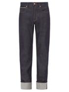 Matchesfashion.com King & Tuckfield - Joe Turn Up Tapered Jeans - Mens - Blue