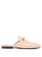 Matchesfashion.com Gucci - Princetown Leather Backless Loafers - Womens - Pink