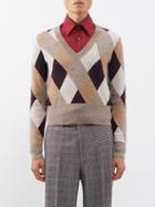 Ben Cobb X Tiger Of Sweden - Cobera Cropped Merino Argyle Sweater - Mens - Multi