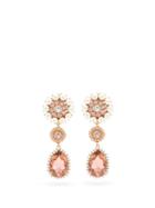 Matchesfashion.com Dolce & Gabbana - Crystal-embellished Floral Clip Earrings - Womens - Crystal