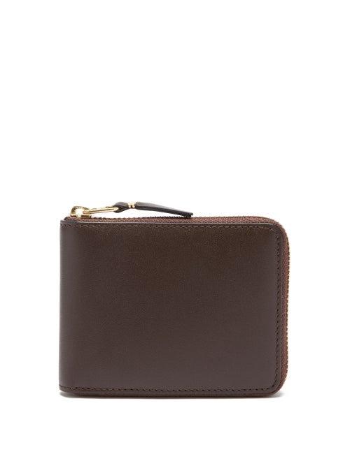 Matchesfashion.com Comme Des Garons Wallet - Zip-around Leather Bi-fold Wallet - Mens - Brown