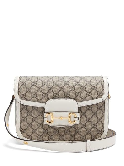 Matchesfashion.com Gucci - 1955 Horsebit Gg Supreme Shoulder Bag - Womens - White Black
