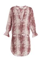 Matchesfashion.com Heidi Klein - Monaco Snakeskin Print Tunic Dress - Womens - Burgundy White