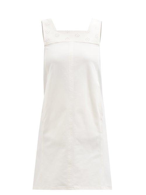 See By Chlo - Denim Pinnafore Dress - Womens - White
