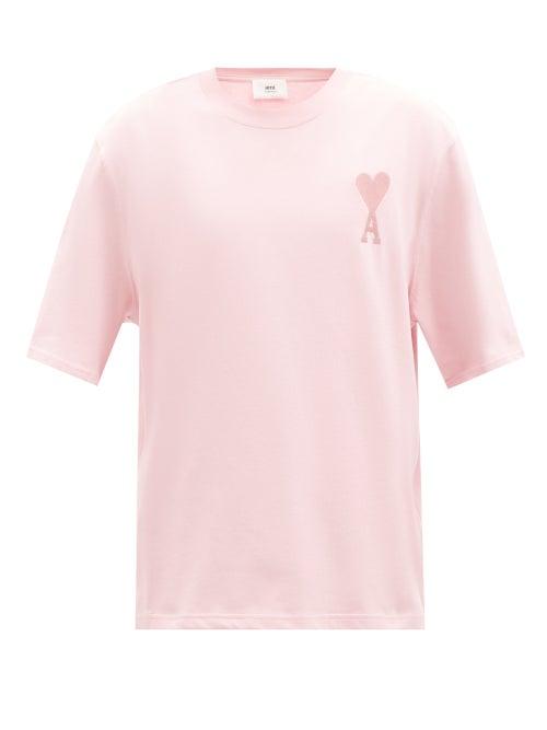 Ami - Ami De Caur-logo Cotton-jersey T-shirt - Mens - Light Pink