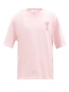 Ami - Ami De Caur-logo Cotton-jersey T-shirt - Mens - Light Pink