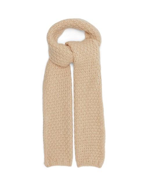 Ladies Accessories Johnstons Of Elgin - Moss-stitch Cashmere Scarf - Womens - Light Beige