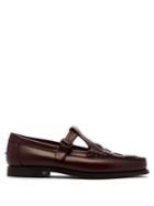 Matchesfashion.com Hereu - Soller Woven Front Leather Loafers - Mens - Burgundy