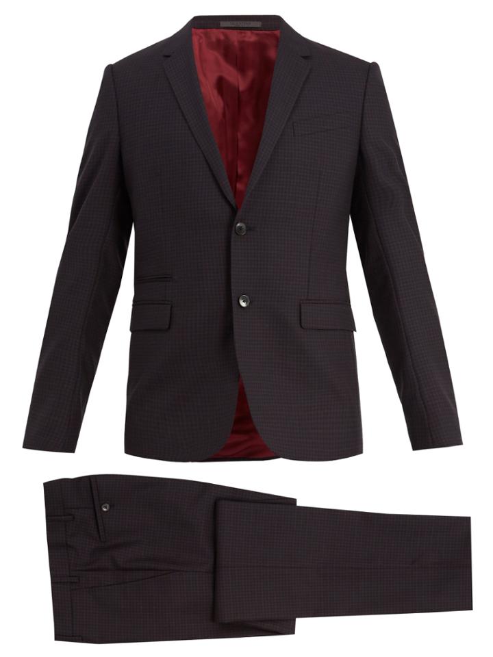 Valentino Notch-lapel Checked Wool Suit