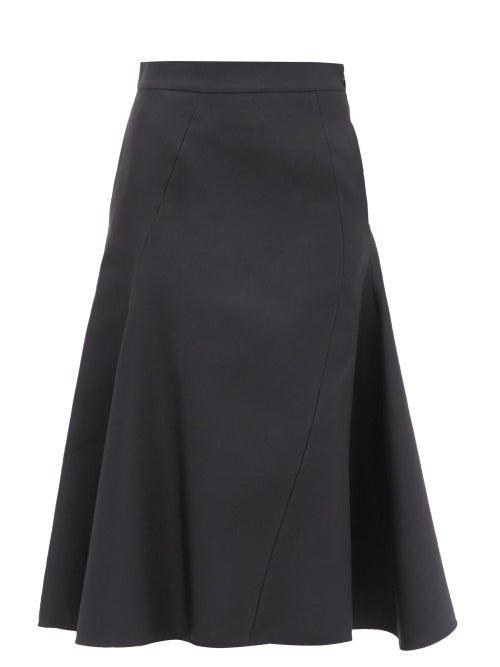 Ladies Rtw Jil Sander - Flared Gabardine Midi Skirt - Womens - Navy