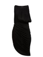 Matchesfashion.com Atlein - Micro Pleated Draped Chiffon Midi Dress - Womens - Black