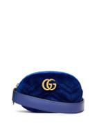 Matchesfashion.com Gucci - Gg Marmont Velvet Belt Bag - Womens - Blue