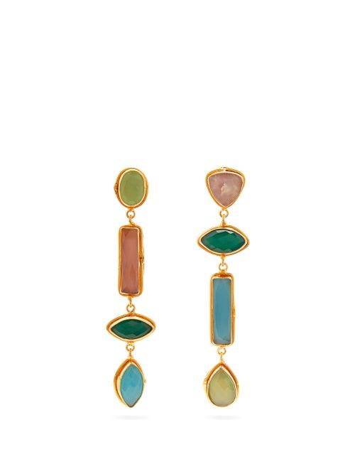 Matchesfashion.com Sylvia Toledano - Multi Stone Drop Clip Earrings - Womens - Multi