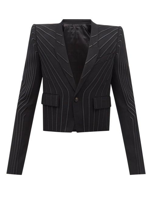 Rick Owens - Neue Alice Raised-stripe Virgin Wool-blend Jacket - Mens - Black