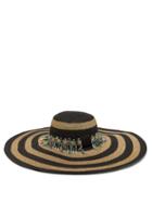 Matchesfashion.com Etro - Striped Bead Embellished Straw Hat - Womens - Gold