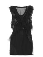 Matchesfashion.com Roberto Cavalli - Sleeveless Ruffled Silk Chiffon Top - Womens - Black