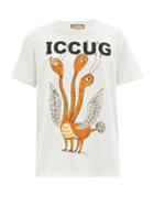 Mens Rtw Gucci - X Freya Hartas Animal-print Cotton-jersey T-shirt - Mens - White