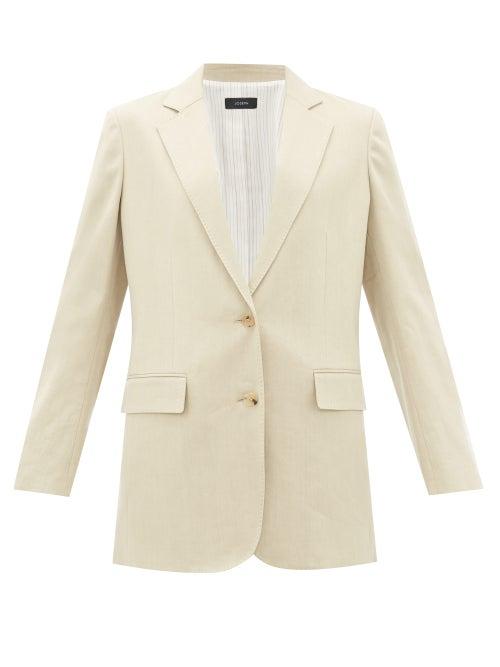 Matchesfashion.com Joseph - Mayfield Single-breasted Linen-blend Blazer - Womens - Light Beige