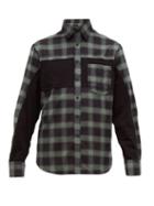 Matchesfashion.com Lanvin - Plaid Panelled Cotton Twill Shirt - Mens - Grey