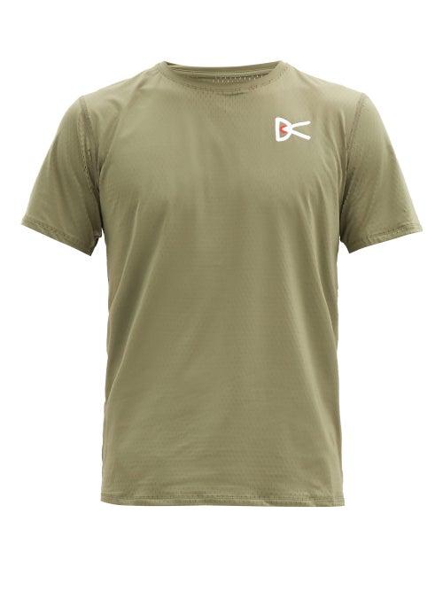Matchesfashion.com District Vision - Logo-print Mesh T-shirt - Mens - Khaki