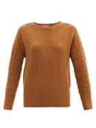 Matchesfashion.com Erdem - Carmine Cable-knit Cashmere Sweater - Womens - Camel