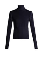 Matchesfashion.com Chlo - Scallop Edge Trim Wool Sweater - Womens - Navy